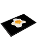 Mr. & Mrs. Panda Fussmatte Spiegelei Ei ohne Spruch in Schwarz