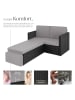 tectake Rattan Sitzgruppe inkl. Hocker mit klappbarer Stütze, 2-Sitzer