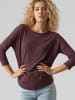 Vero Moda Einfarbiges 3/4 Arm Shirt Rundhals Langarm Top Oberteil VMCARLA in Braun-2