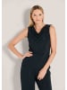 MADELEINE Elegantes Jersey-Oberteil mit Wasserfallkragen in marine / schwarz