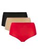 Chantelle Panty 3er Pack in Schwarz/Nude/Rot