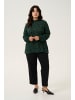 KAFFE curve Langarm-Bluse KClune in Green/Black Graphic Print