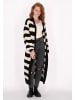 DreiMaster Damen Cardigan in Schwarz Creme Streifen