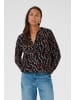 Kaffe Langarm-Bluse KAditte Regular fit in Black/Windsor W.Graphic Animal