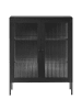 Beliani Vitrine LERRYN in Schwarz - (W) 90 x (H) 111 x (L) 35 cm