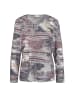GOLDNER Strickshirt Leichtes Druckshirt mit Allover-Design in beere / gemustert