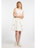 DreiMaster Vintage Damen Midikleid in Wollweiss Blau