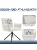 Home Nature Wohnkonzept Essstuhl aus Cord quadratisch 360° drehbar in Weiß 49x56x87 cm