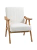 HOMCOM Ohrensessel-68L x 74B x 82H cm-Cremeweiß