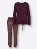 WITT WEIDEN Schlafanzug in burgund-camel-bedruckt