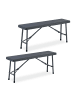 relaxdays 2 x Bierbank in Grau - (B)102 x (H)42 x (T)25 cm