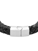 Steel_Art Herrenarmband Lederarmband Enno in Schwarz