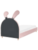 Beliani Kinderbett LALLIAS in Rosa/Weiß/Braun - (W) 99 x (H) 133 x (L) 213 cm