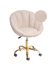Beliani Bürostuhl ANNABELLE in Beige/Schwarz/Gold - (W) 66 x (H) 81 x (L) 39 cm
