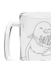 Mr. & Mrs. Panda Bierkrug Taube Winter Pommes ohne Spruch in Transparent