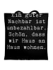 Mr. & Mrs. Panda Einkaufstasche Spruch Guter Nachbar mit Spruch in Schwarz