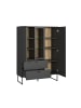 CALICOSY Highboard VELA in Anthrazitgrau - (W)100  x (H)140  x (L)42 cm