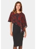 GOLDNER Kurzgröße:  Elegantes Abendkleid mit Pailletten in schwarz / rot / geblümt