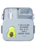 Mr. & Mrs. Panda MEPAL Bentobox Avocado Kern Motiv mit Spruch in Blau Pastell