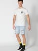 KOROSHI Kurzarm T-Shirt in weiß