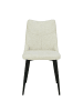 home24 home24 Polsterstuhl 2er-Set aus Chenille & pulverbeschichtetem Eisen in Beige / Schwarz, 46 x 86 x 59 cm in Beige