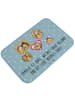 Mr. & Mrs. Panda Badematte Igel Familie mit Spruch in Blau Pastell