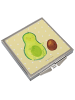 Mr. & Mrs. Panda Taschenspiegel Avocado Kern rollt ohne Spruch in Gelb Pastell