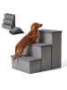 relaxdays Hundetreppe in Grau - (B)40 x (H)48 x (T)54 cm