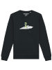 wat? Apparel Sweatshirt Alien on a paper plane in Schwarz