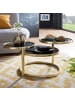 FineBuy Couchtisch in Gold / Metall / 58x58x43