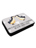 Mr. & Mrs. Panda Federmappe Pinguine Kuss mit Spruch in Grau Pastell