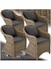 tectake 4er Set Aluminium Rattansessel  kein Aufbau, natur
