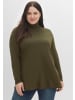 sheego Rollkragenshirt in dunkelkhaki