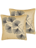 Beliani 2er-Set Dekokissen WAKAD in Beige/Schwarz