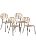 Beliani 4er-Set Gartenstuhl PRATELLO in /Beige/Schwarz