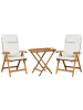 Beliani 3-tlg Bistro Set JAVA PREMIUIM in Braun/Weiß