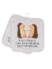 Mr. & Mrs. Panda Topflappen Igel Liebe mit Spruch in Grau Pastell