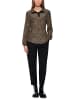 MARC CAIN Viskosebluse mit Leomuster & Taillenband in Braun