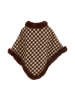 osha Damen Poncho in Braun Schwarz