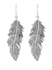 Elli Ohrringe 925 Sterling Silber Boho, Feder in Grau