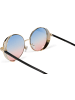 styleBREAKER Runde Sonnebrille in Gold / Blau-Rosa Verlauf