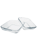 Secret de Gourmet Zwei quadratische Backformen - Glas in Transparent, (B) 28 x (H) 6 x (L) 28 cm