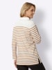 Sieh an! Sweatshirt in ecru-camel-gestreift