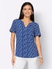 creation L Bluse in royalblau-weiß-bedruckt