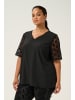 KAFFE curve Kurzarm-Bluse KCsilje Regular fit in Black Deep