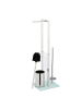 relaxdays WC Garnitur in Silber - (B)24 x (H)64,5 x (T)18 cm