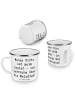 Mr. & Mrs. Panda Camping Emaille Tasse Spruch Flötenzauber mit S... in Weiß