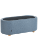 Beliani Ottomane HAYWARD in Blau/Braun - (W) 98 x (H) 44 x (L) 44 cm