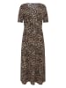 Zero  Maxikleid kurzarm mit Leoprint in Beige/Black