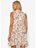 SASSYCLASSY Ärmelloses Musselin Kleid mit Volants und floralem Print in Beige Floral
